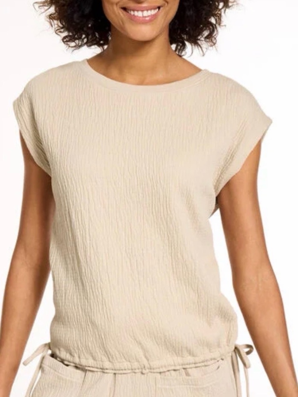 Like New! Talbots Crinkle Gauze Side Tie Tee